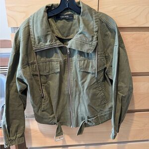 Zara Basic Khaki Green Utility Jacket